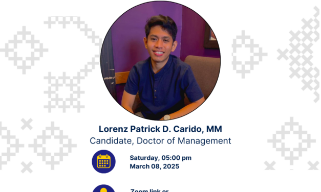 EVENT INVITATION | Public Seminar of Mr. Lorenz Patrick D. Carido, MM – Candidate for Doctor of Management – Human Resource Management