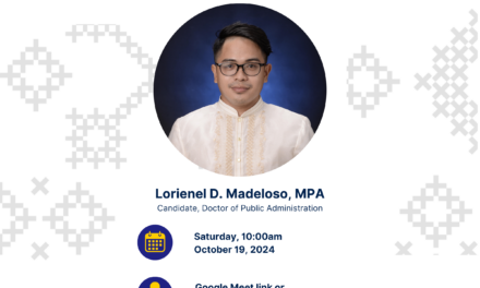 EVENT INVITATION | Public Seminar by Lorienel D. Madeloso, MPA – Candidate, Doctor of Public Administration