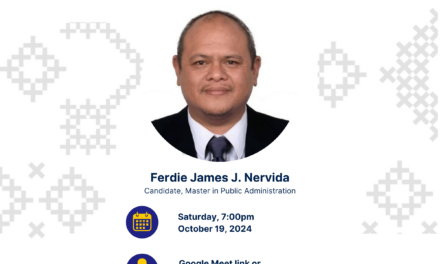 EVENT INVITATION | Public Seminar by Ferdie James J. Nervida – Candidate, Master in Public Administration