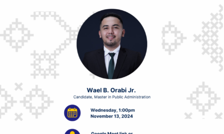 EVENT INVITATION | Public Seminar by Wael B. Orabi Jr. – Candidate, Master in Public Administration