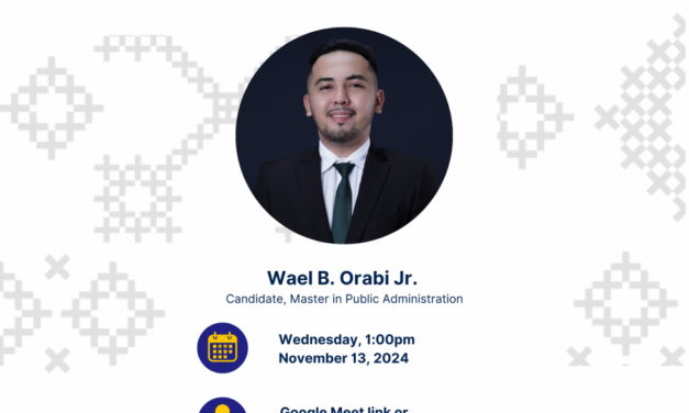 EVENT INVITATION | Public Seminar by Wael B. Orabi Jr. – Candidate, Master in Public Administration