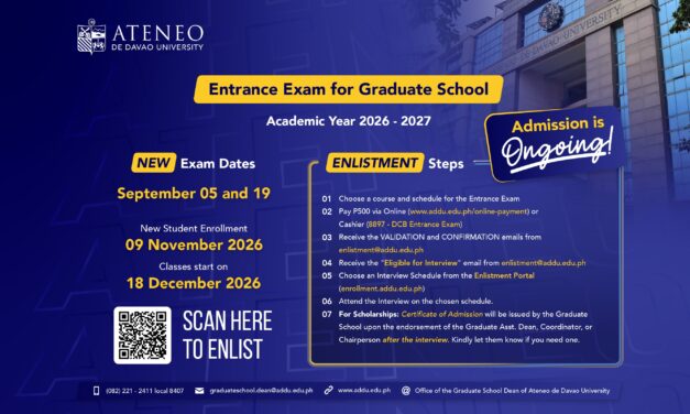 Entrance Exam for Graduate School: SY 2026-2027