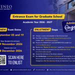 Entrance Exam for Graduate School: SY 2026-2027 Exam Dates and Enlistment Steps