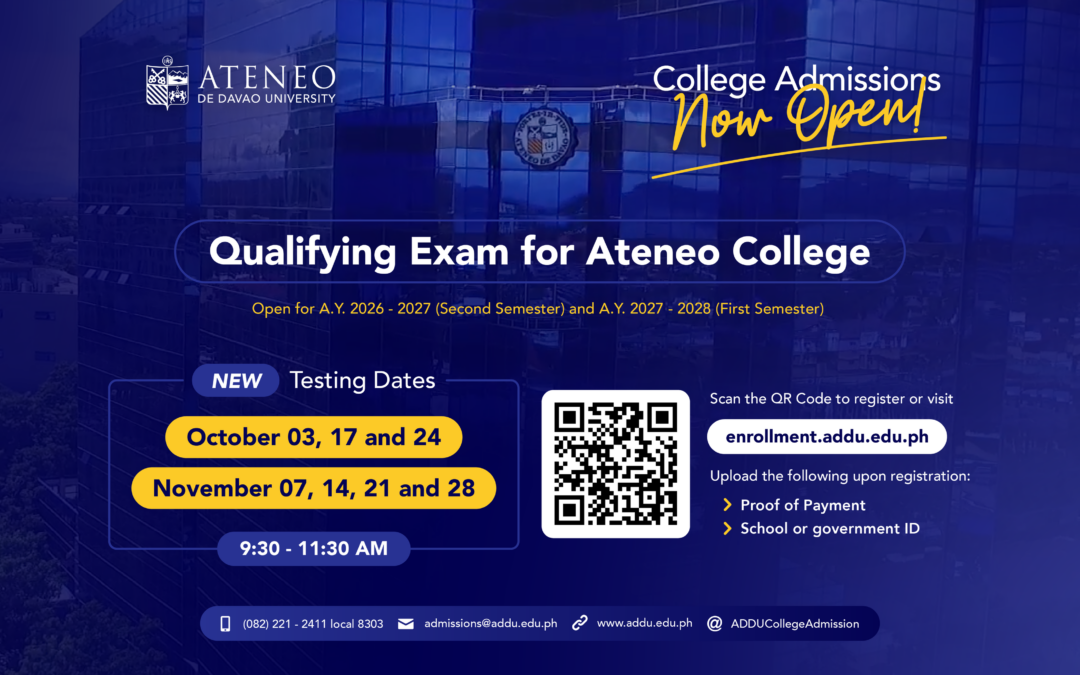 Qualifying Exam for Ateneo College – AY 2026-2027 Second Semester and AY 2027-2028 First Semester