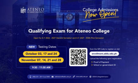 Qualifying Exam for Ateneo College – AY 2026-2027 Second Semester and AY 2027-2028 First Semester