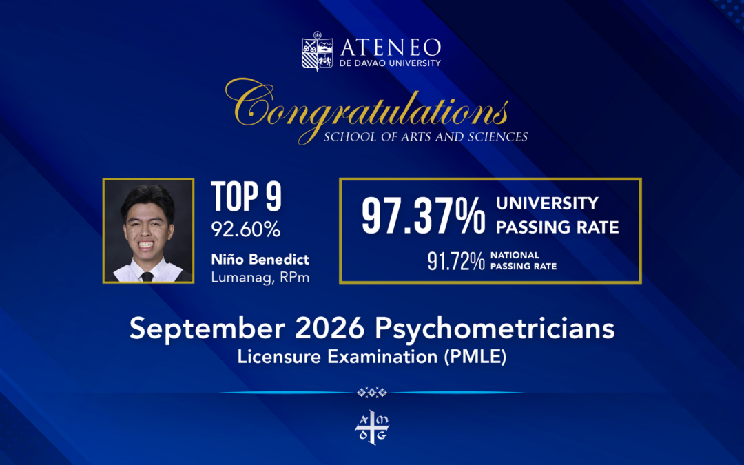 Lumanag Ranks 9th Nationwide, ADDU Posts 97.37% Pass Rate in Sept 2026 PMLE
