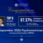 Lumanag Ranks 9th Nationwide, ADDU Posts 97.37% Pass Rate in Sept 2026 PMLE