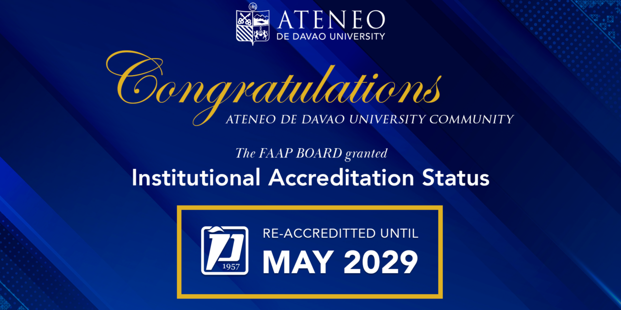 ADDU Granted Institutional Accreditation Status by FAAP
