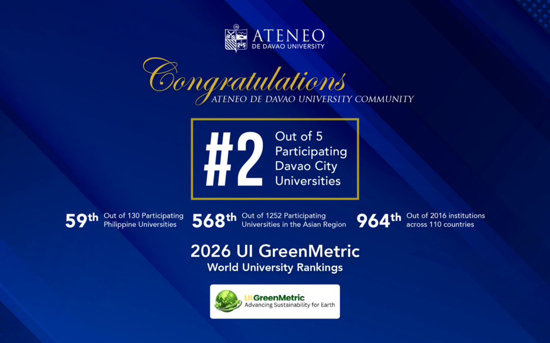 ADDU Ranks 2nd in Davao City in 2026 UI GreenMetric Rankings