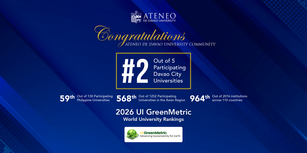ADDU Ranks 2nd in Davao City in 2026 UI GreenMetric Rankings