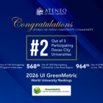 ADDU Ranks 2nd in Davao City in 2026 UI GreenMetric Rankings