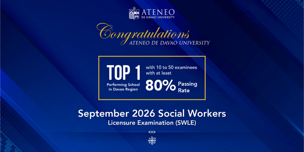 ADDU Ranks No. 1 in Davao Region in Sept 2026 Social Work Licensure Exam