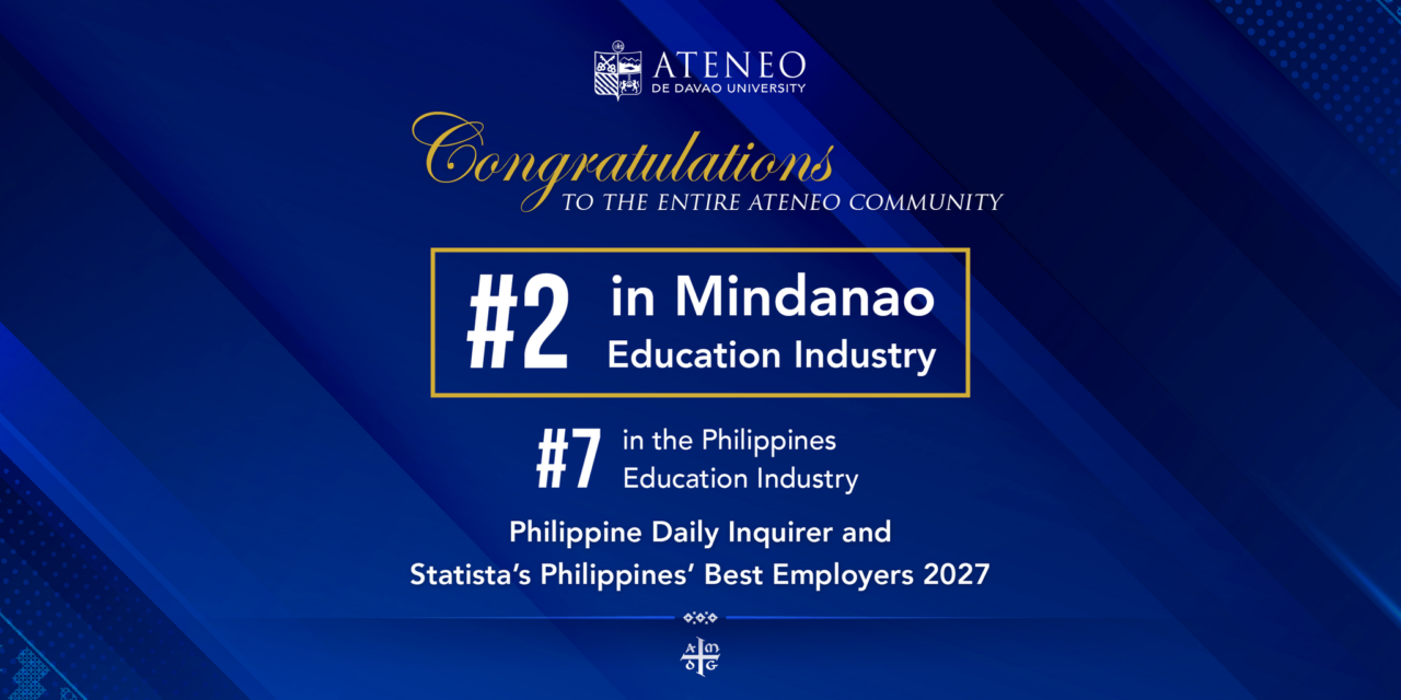 ADDU Ranks 2nd in Mindanao Among PH Employers in the Education Industry