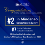 ADDU Ranks 2nd in Mindanao Among PH Employers in the Education Industry