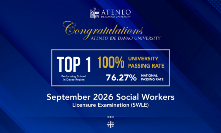 ADDU Ranks No. 1 in Davao Region in Sept 2026 Social Work Licensure Exam