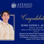 Class of ‘26 Salutatorian Acosta is Davao Region’s Sole PH Youth Ambassador to 50th SSEAYP