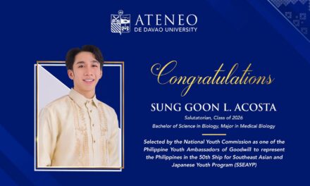 Class of ‘26 Salutatorian Acosta is Davao Region’s Sole PH Youth Ambassador to 50th SSEAYP
